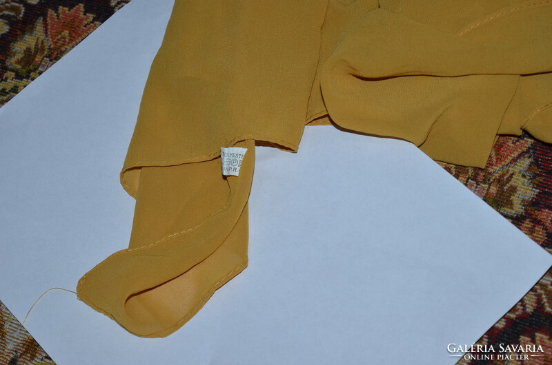 Mustard yellow polyester shawl-scarf shawl