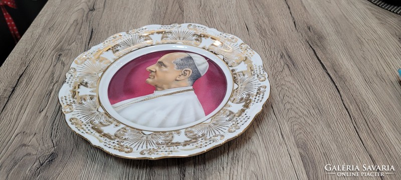 Pope Paul Bavarian porcelain plate. 25.5 cm