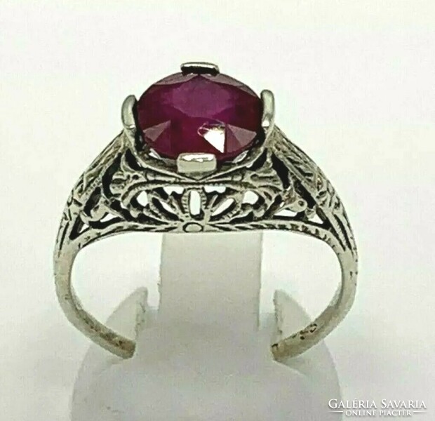 Beautiful ruby gemstone silver /925/ ring size 62!--New