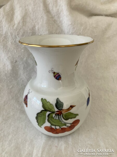 Herendi porcelán öblös váza / gyümölcs mintás dekorral