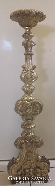 Huge baroque candle holder in sheet silver