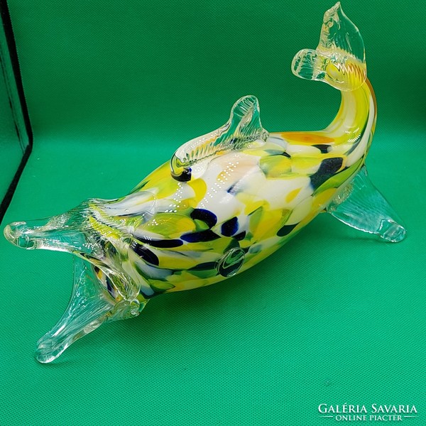 Glass fish-shaped vase