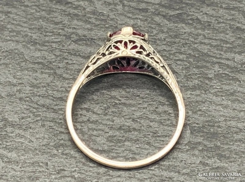 Csodaszép rubin drágaköves    ezüst /925/ gyűrű 62 méret !--új