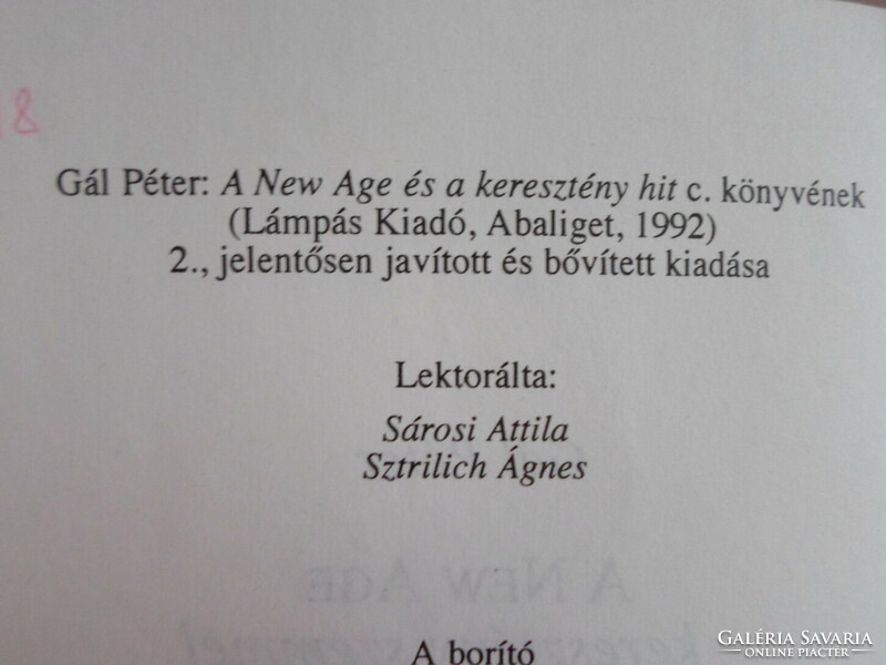 Péter Gál: the new age – with Christian eyes (lampas publishing house, 1994)