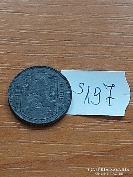 Belgium belgie - belgique 1 franc 1943 ww ii, zinc, iii. King Leopold s197