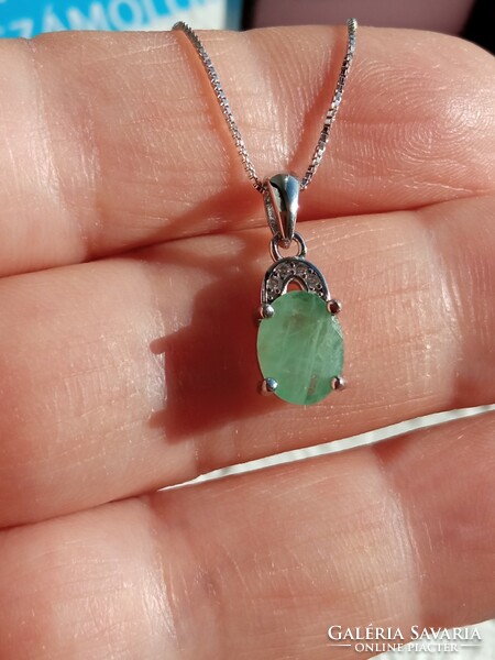 Emerald 925 silver pendant