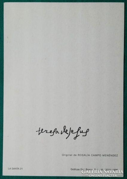 A 21. Szent - lisieux-i Szent Teréz - grafikus emléklap, szentkép, postatiszta képeslap
