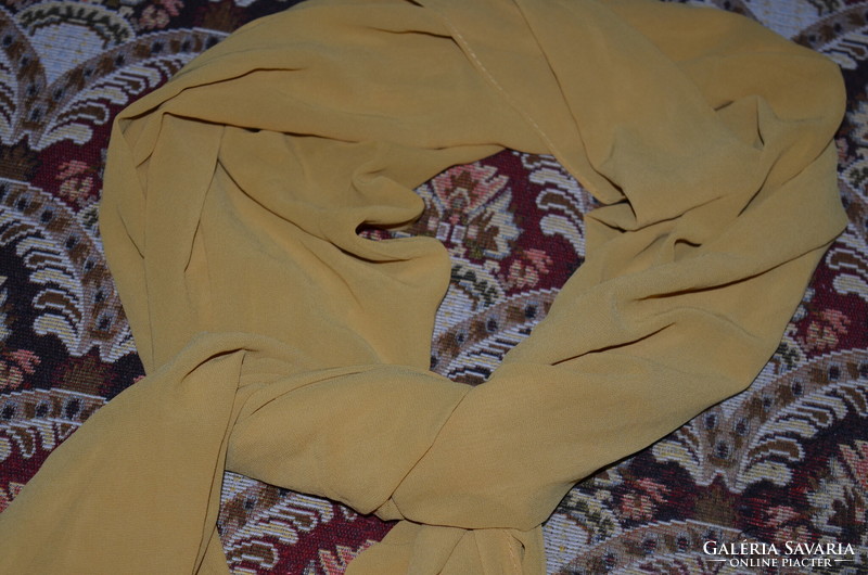 Mustard yellow polyester shawl-scarf shawl