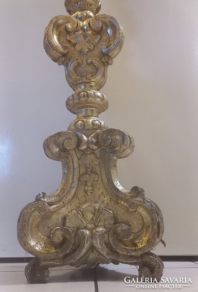 Huge baroque candle holder in sheet silver