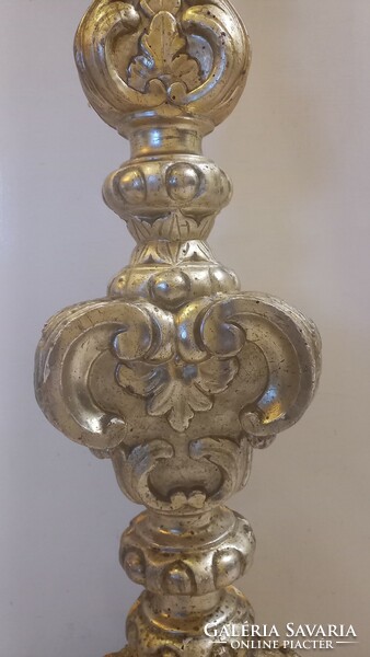 Huge baroque candle holder in sheet silver