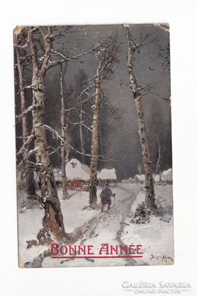 K:138 búék - New Year antique postcard