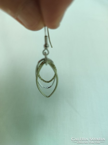 Israeli silver earrings with three oval elements