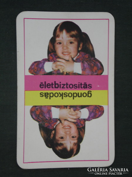 Kártyanaptár, Állami Biztosító, gyerek modell, 1972 ,  (1)