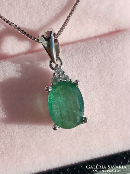 Emerald 925 silver pendant