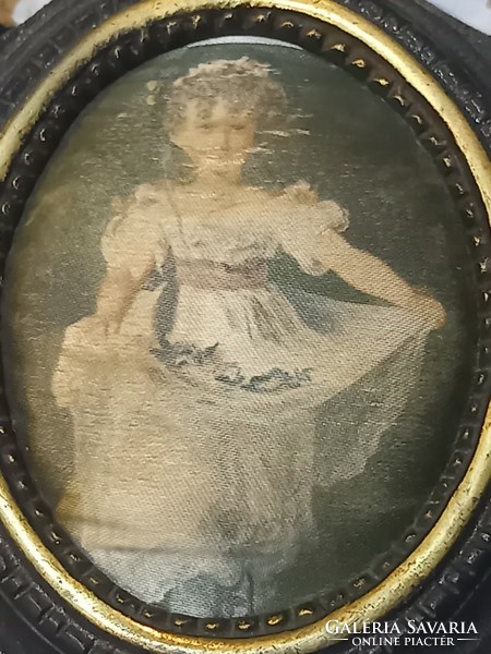 Silk picture in a copper frame