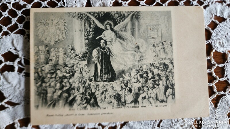 King Ferenc József Kuk 50 years of reign Queen Elizabeth Sissi allegorical contemporary photo photo sheet