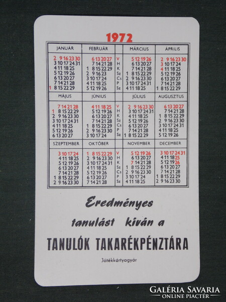 Kártyanaptár, OTP takarékpénztár,grafikai rajzos,humoros,malac, 1972 ,  (1)
