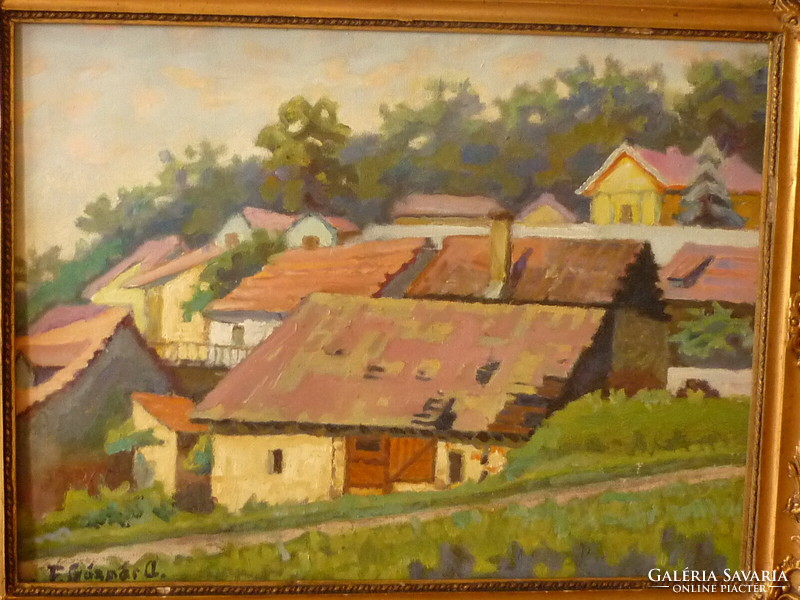 Munkácsy prize-winning couple's oil painting Anni: Visegrád horse stable for sale