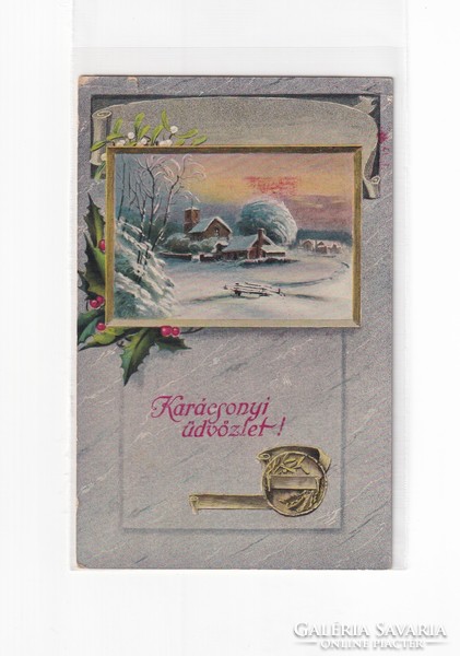 K:093 Christmas antique postcard