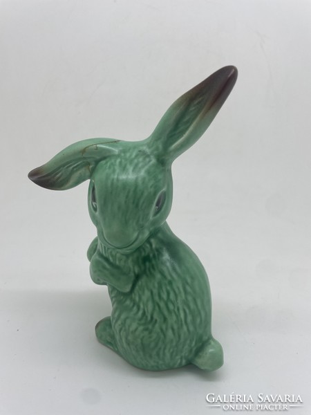 English sylvac green long-eared rabbit 14cm damaged
