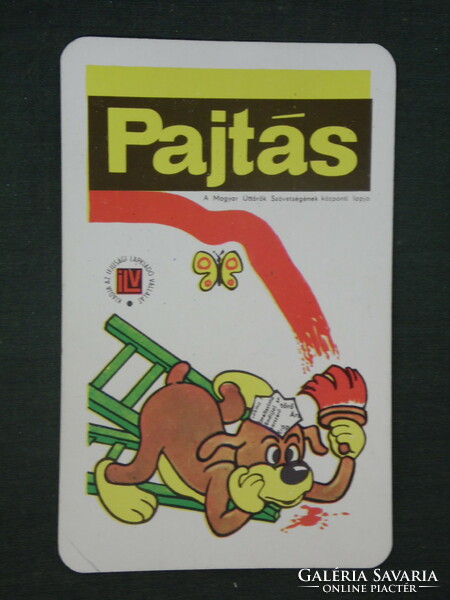 Kártyanaptár,Pajtás ifjúsági,úttörő magazin,újság,grafikai rajzos,humoros, PIF kutya,1972 ,  (1)