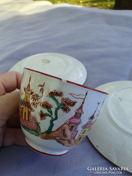 Pair of Sarreguemines cups