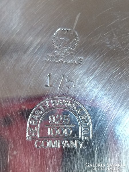 296 gramm Gyönyörű Antik 925 Sterling ezüst The Bailey Banks & Biddle Co asztal közép tál