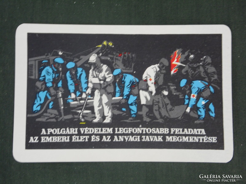 Kártyanaptár, Polgári védelem, grafikai rajzos,plakát reklám,1972 ,  (1)