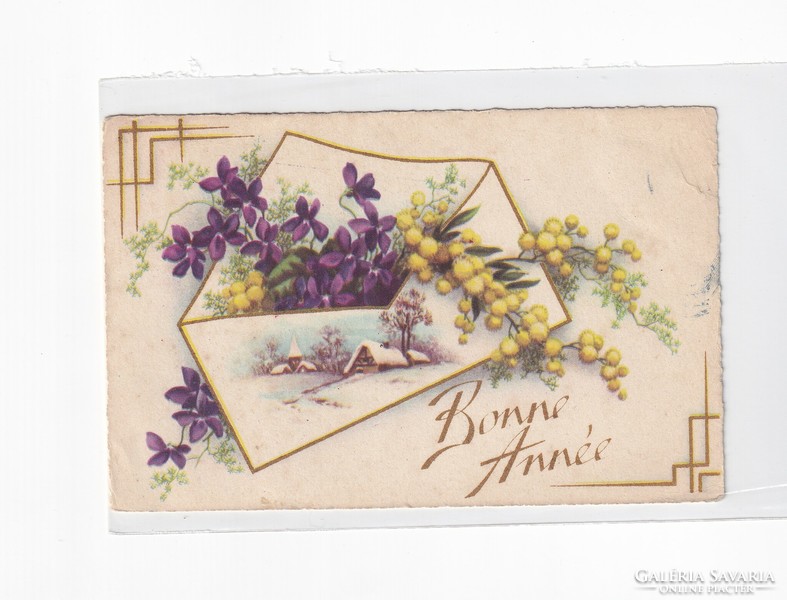 K:107 búék - New Year antique postcard