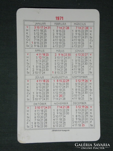 Card calendar, videoton radio television factory, Székesfehérvár, graphic, 1971, (1)