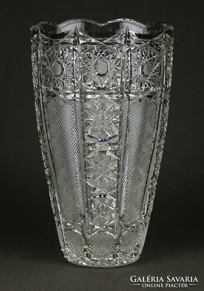 1P296 old flawless crystal vase flower vase 16.7 Cm