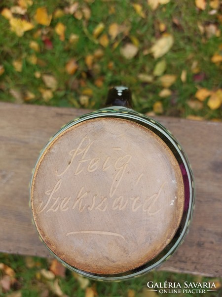 Old Szekszárd wine decanter with inscription (39)