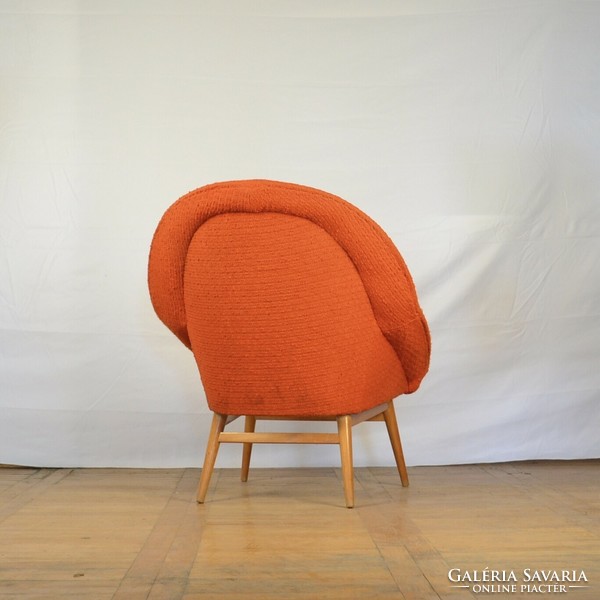 1 orange retro shell armchair mid-century armchair [price/pc]