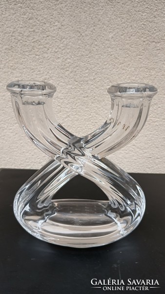 Art-deco French Vannes crystal candle holder. Negotiable.