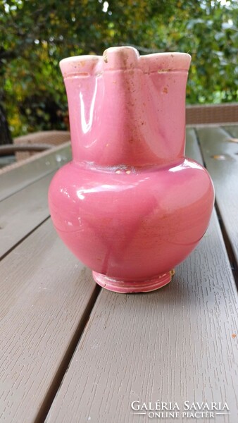 Rózsaszin Zsolnay antique ceramic pitcher jar 1800s. Video!