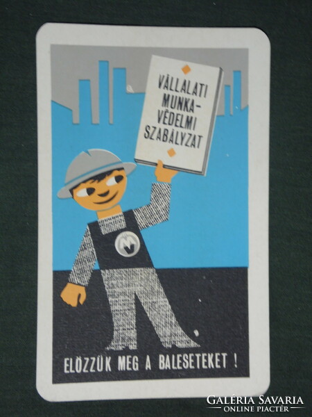 Card calendar, occupational health and safety department, graphic accident prevention, advertising poster, 1971, (1)
