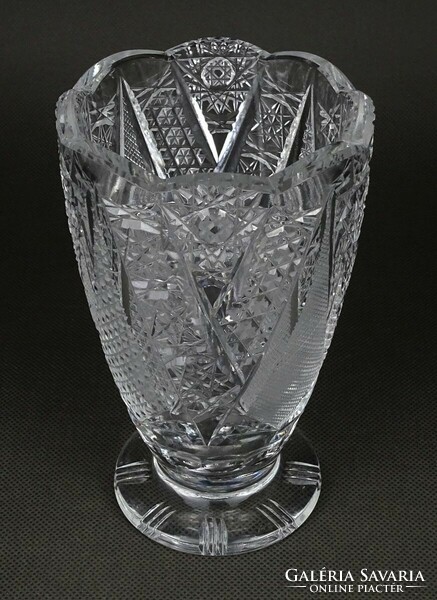 1P288 polished glass base crystal vase flower vase 14.5 Cm