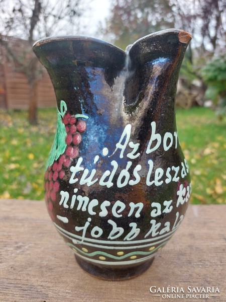 Old Szekszárd wine decanter with inscription (39)