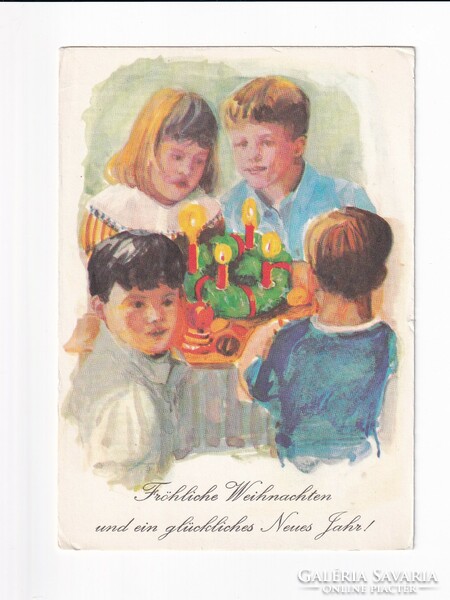 K:144 Karácsonyi  képeslap  postatiszta
