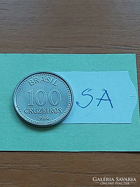 Brazil brasil 100 cruzeiros 1986 stainless steel sa