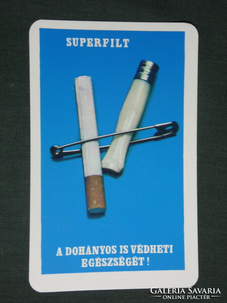 Kártyanaptár, Egészségmegelőzés, superfilt cigaretta, dohányzás, 1971 ,  (1)