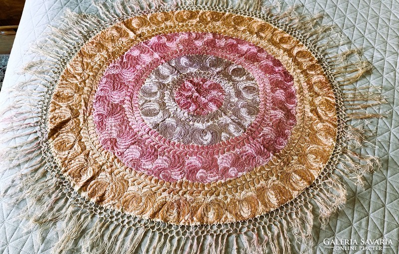 Secession old matyó tablecloth silk embroidered 1918 mezőkövsd