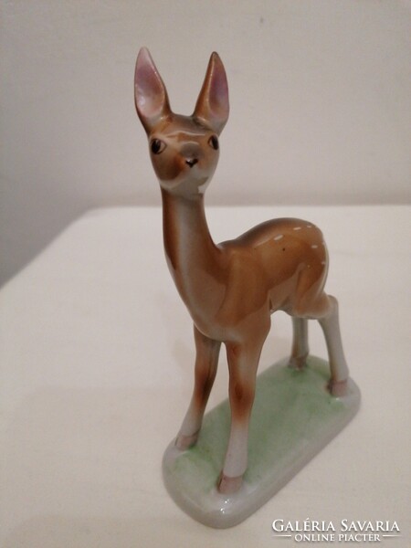 Drasche (Kőbanyai) deer figurine with original paper label.