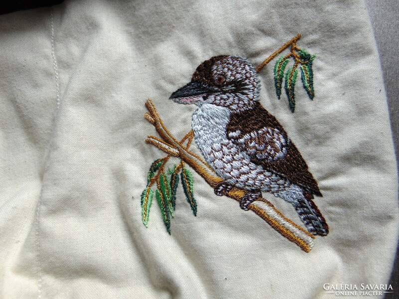 Embroidered bird scarf