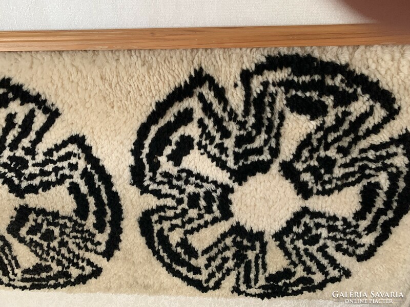 Real wool rug, thick, hand-knotted wall protector, wall rug 180x63 cm
