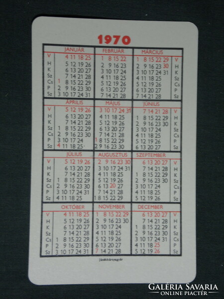 Card calendar, Hungarian daily newspaper, newspaper, magazine, 1970, (1)