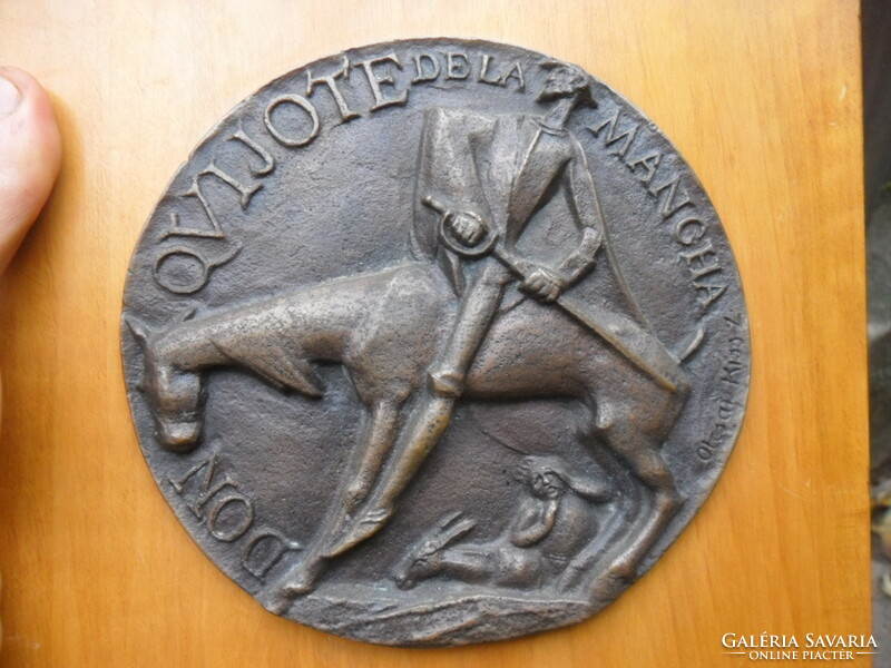 Olcsai Kiss Zoltán Don Quixote bronze wall plaque