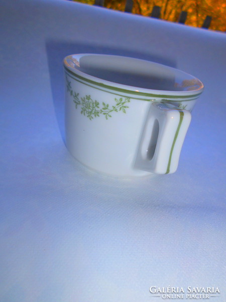 Cafe thick, heavy porcelain cup + saucer