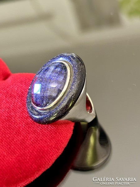 Döbbenetes, Art-deco stílusú tömör ezüst gyűrű