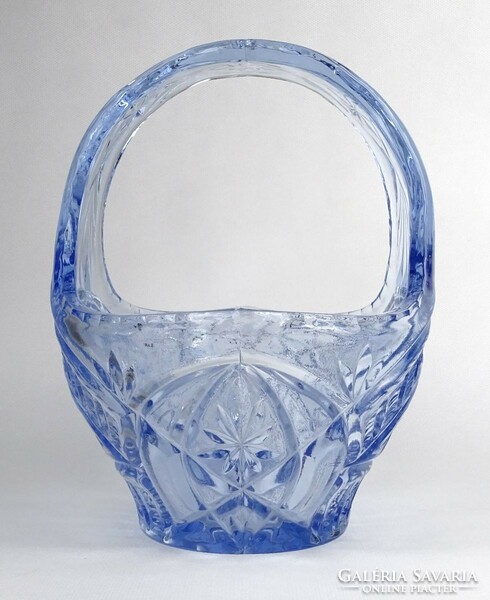 1P297 large blue glass basket 1.585 Kg